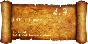 Löb Hunor névjegykártya